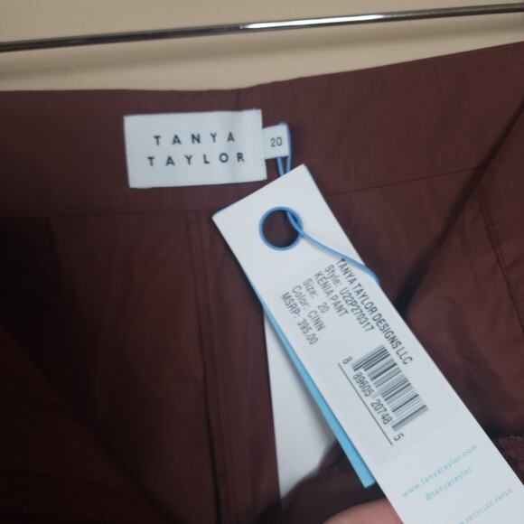 TANYA TAYLOR Kenia Pleated Wide-Leg Pants in Cinnamon Size 20 - Picture 9 of 11